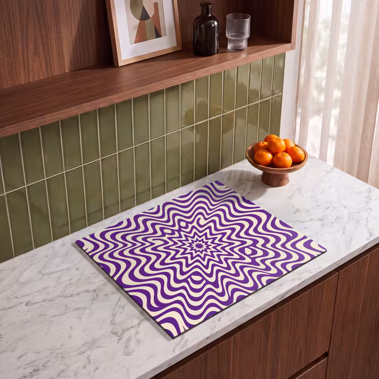 Inductie beschermer - Abstract - Golven - Optisch - Modern - Paars — 8