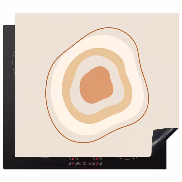 Inductie beschermer - Abstract - Organisch - Modern - Beige - Kunst — 1