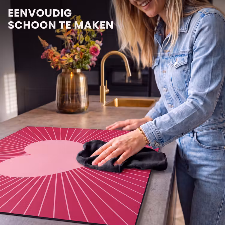 Inductie beschermer - Hart - Stralen - Liefde - Abstract - Roze — 6