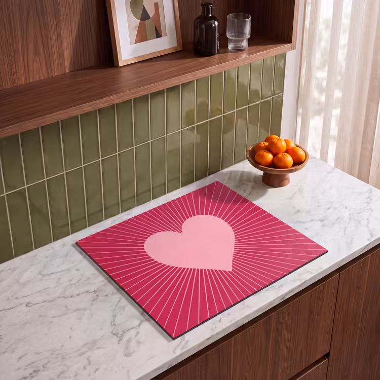 Inductie beschermer - Hart - Stralen - Liefde - Abstract - Roze — 8