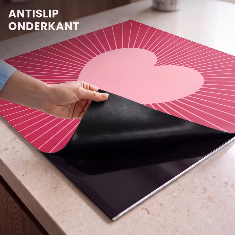 Inductie beschermer - Hart - Stralen - Liefde - Abstract - Roze — 9