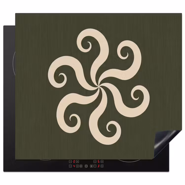 Inductie beschermer - Patroon - Spiraal - Abstract - Modern - Groen — 1