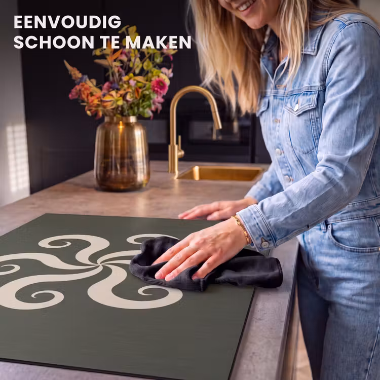 Inductie beschermer - Patroon - Spiraal - Abstract - Modern - Groen — 6