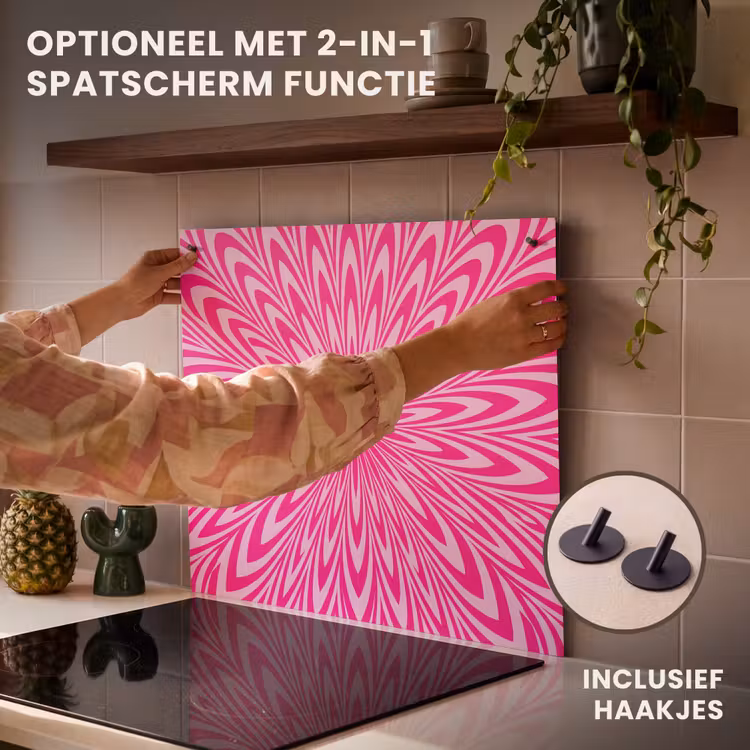 Inductie beschermer - Patroon - Optisch - Roze — 10