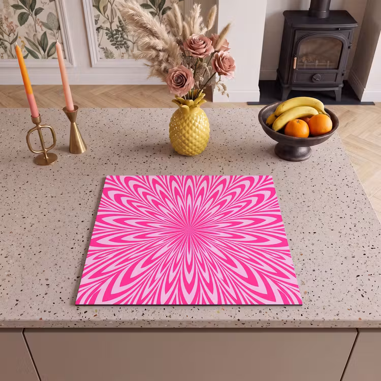 Inductie beschermer - Patroon - Optisch - Roze — 2