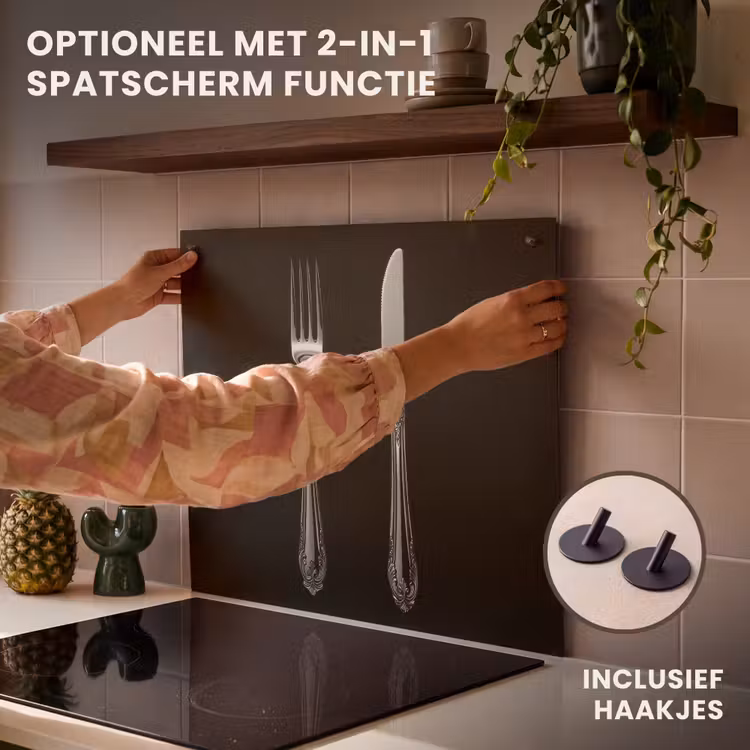 Inductie beschermer - Vork en Mes Zwart Wit — 10