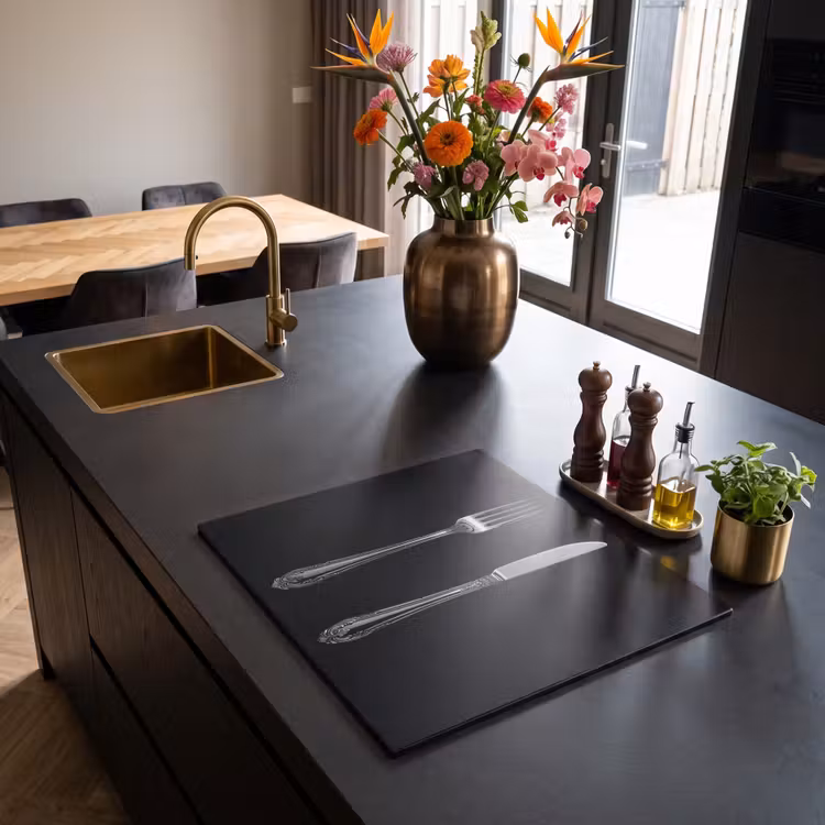 Inductie beschermer - Vork en Mes Zwart Wit — 5