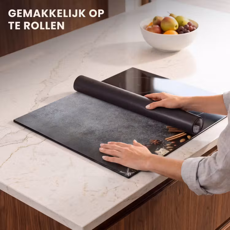 Inductie beschermer - Kerst Kruiden Sneeuwtakken Donker — 7