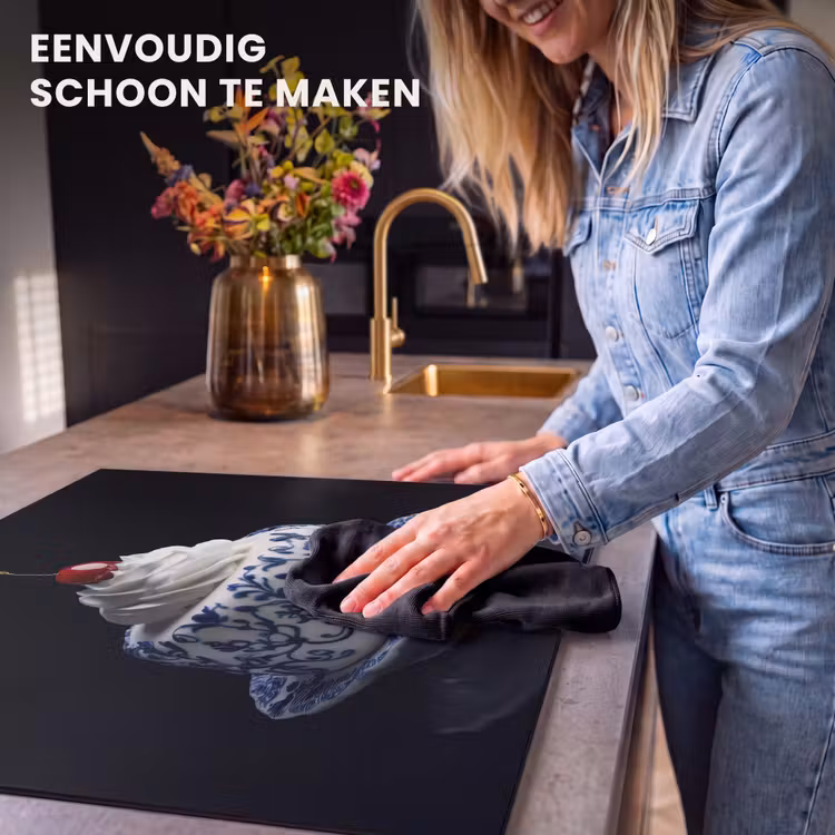 Inductie beschermer - Taart - Slagroom - Kers - Bord - Delfts blauw — 6