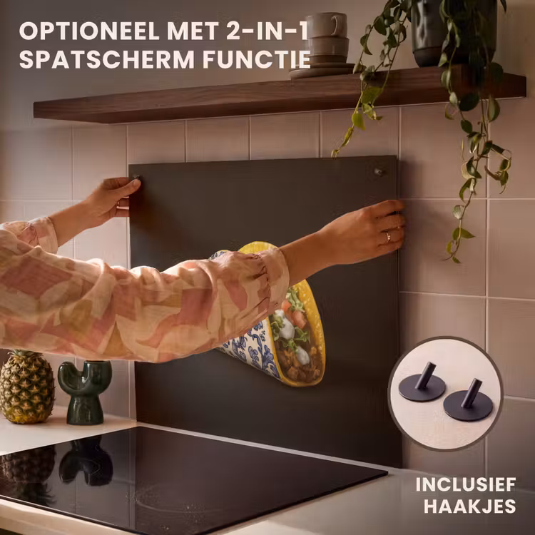 Inductie beschermer - Taco - Vlees - Salade - Delftsblauw - Motief — 10