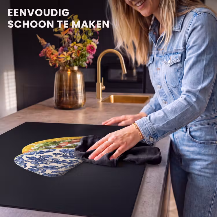 Inductie beschermer - Taco - Vlees - Salade - Delftsblauw - Motief — 6