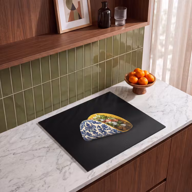 Inductie beschermer - Taco - Vlees - Salade - Delftsblauw - Motief — 8