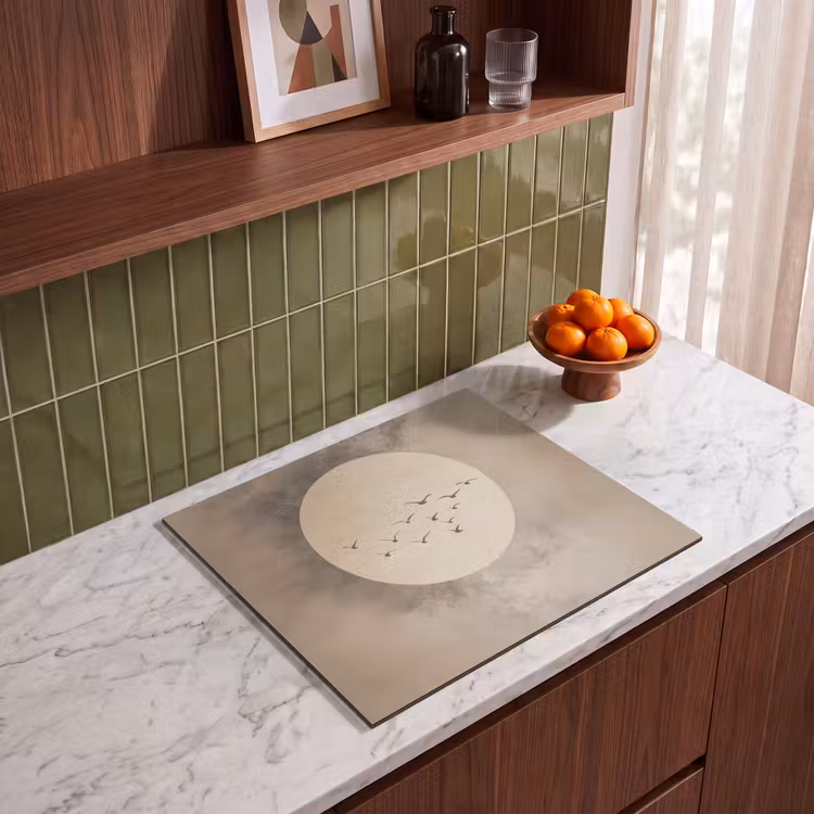 Inductie beschermer - Vogel - Beige - Japandi — 8