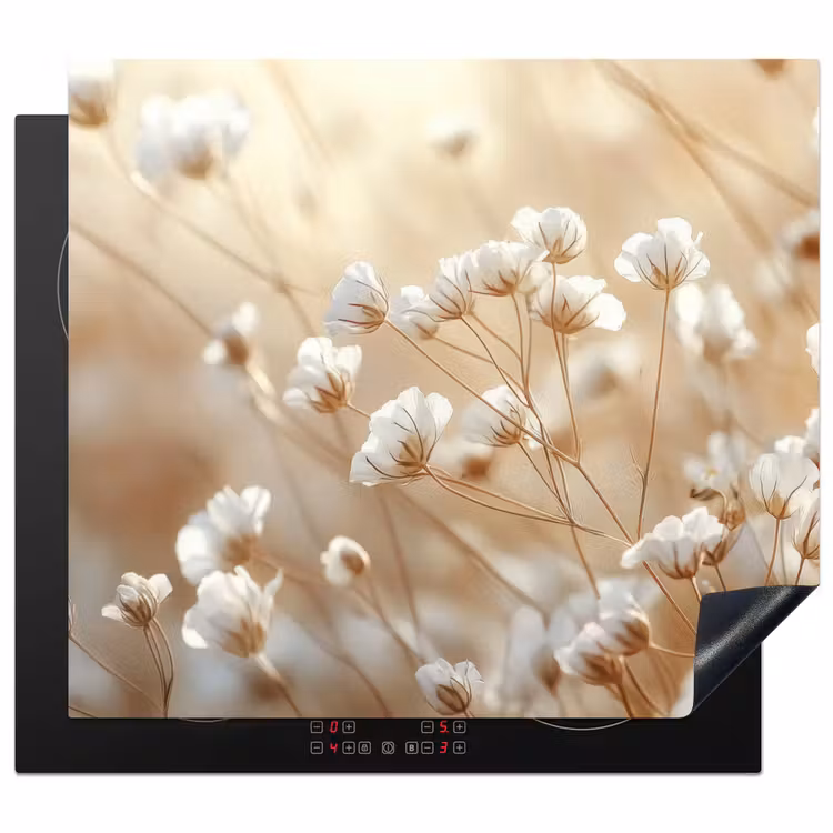 Inductie beschermer - Wilde - Bloemen - Wit — 1