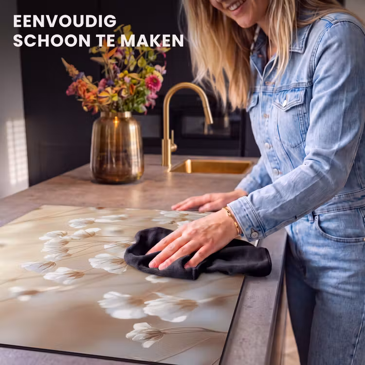 Inductie beschermer - Wilde - Bloemen - Wit — 6