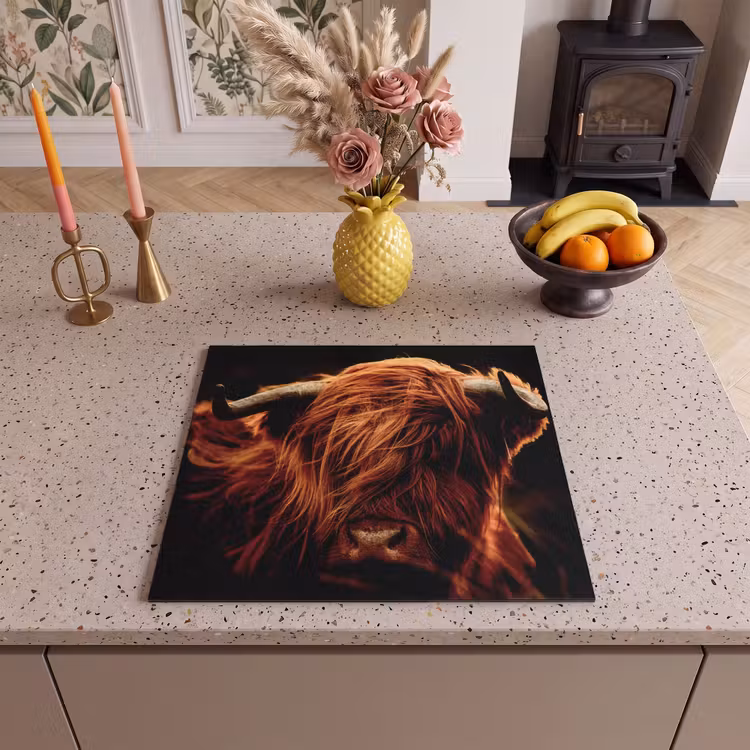 Inductie beschermer - Schotse hooglander - Koe - Hoorns - Portret - Dieren — 2
