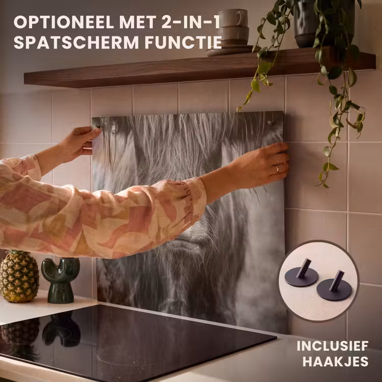 Inductie beschermer - Schotse hooglander - Koe - Zwart - Wit - Dieren — 10