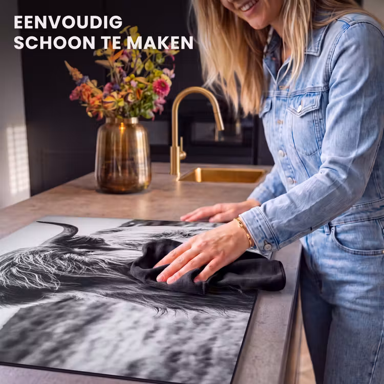 Inductie beschermer - Schotse hooglander - Natuur - Koe - Zwart - Wit — 6