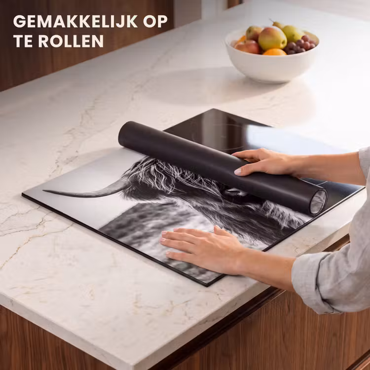 Inductie beschermer - Schotse hooglander - Natuur - Koe - Zwart - Wit — 7