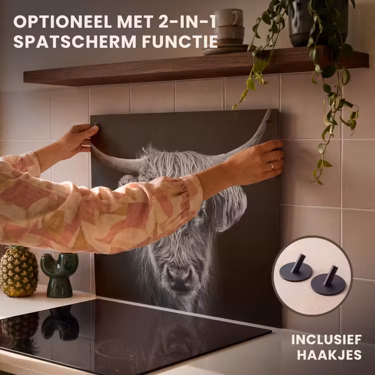 Inductie beschermer - Schotse hooglander - Zwart - Koe - Dieren — 10