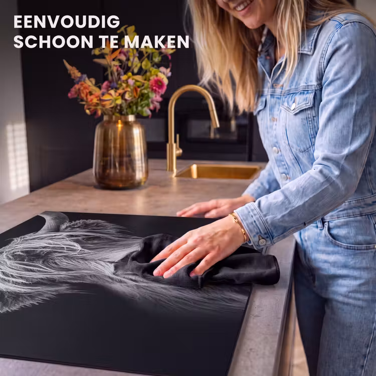 Inductie beschermer - Schotse hooglander - Zwart - Wit — 6