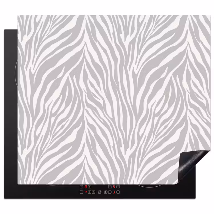 Inductie beschermer - Zebra - Motief - Grijs