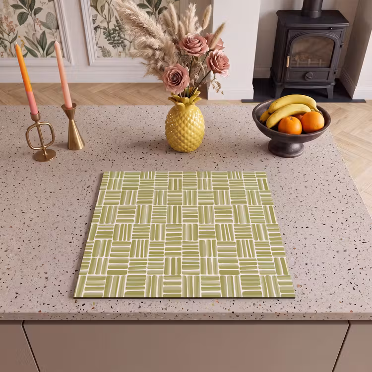 Inductie beschermer - Vlecht - Patroon - Groen — 2