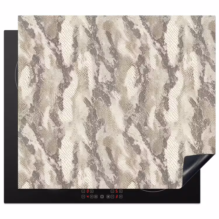 Inductie beschermer - Slang - Patroon - Taupe