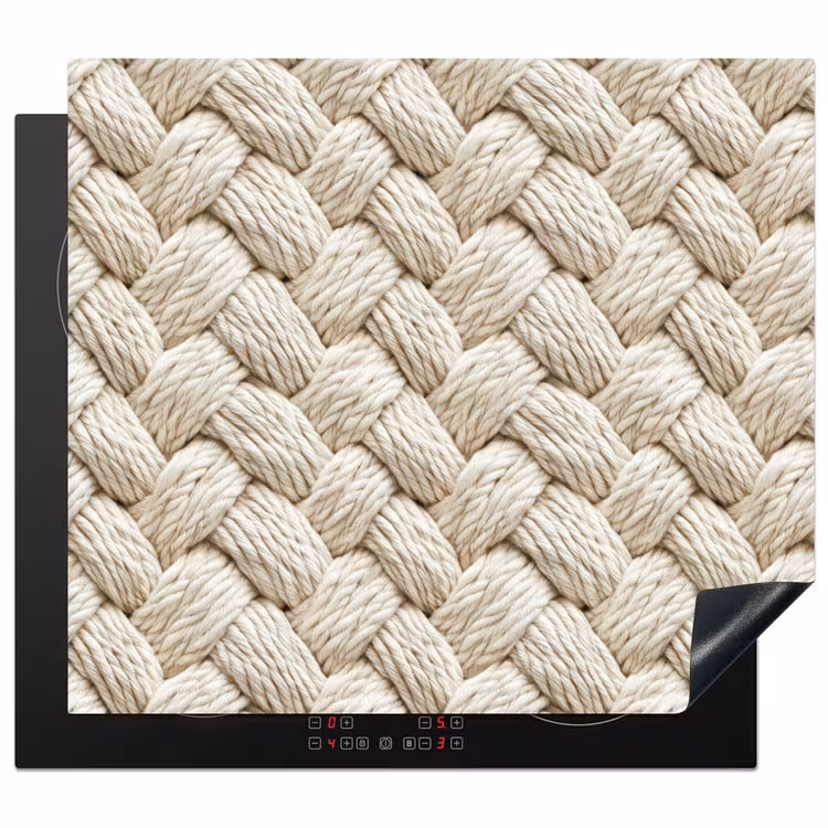 Inductie beschermer - Touw - Gebreid - Beige