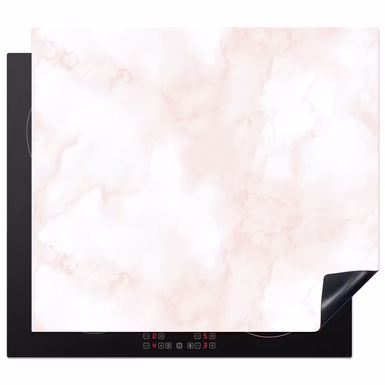 Inductie beschermer - Wolkenstructuur - Roze - Marmer — 1