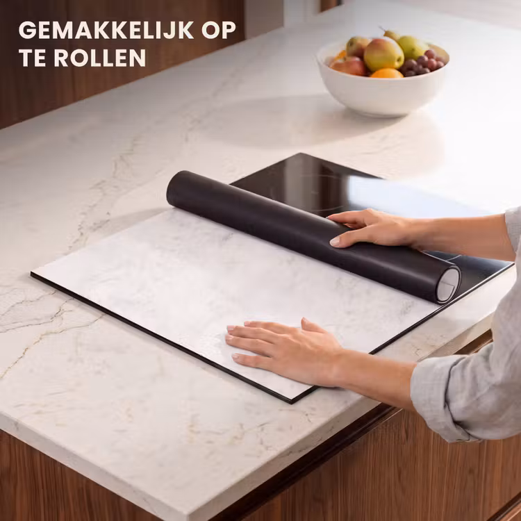 Inductie beschermer - Wit - Marmer - Grijze aders — 7