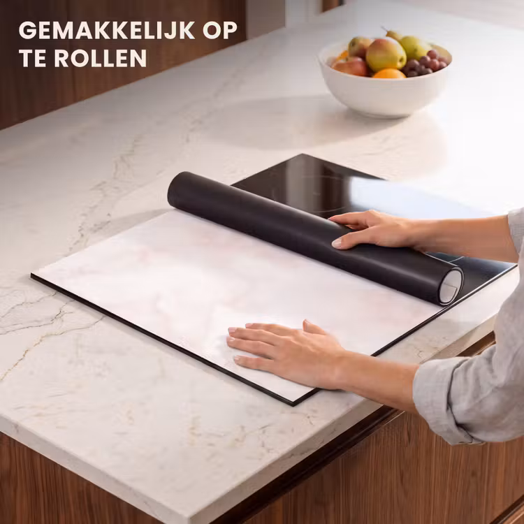 Inductie beschermer - Wolkenstructuur - Roze - Marmer — 7
