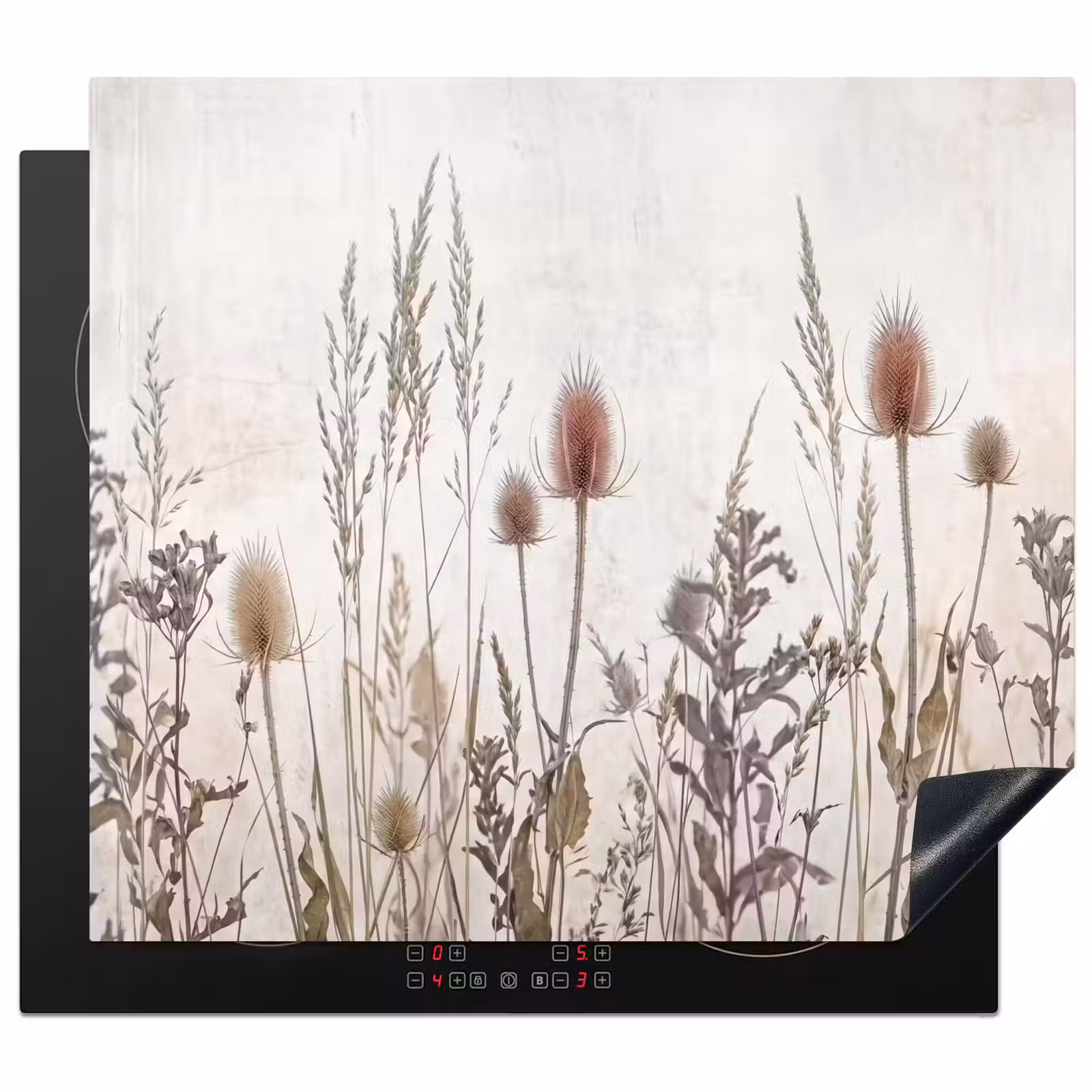 Inductie beschermer - Weidebloemen - Design - Sepia — 1