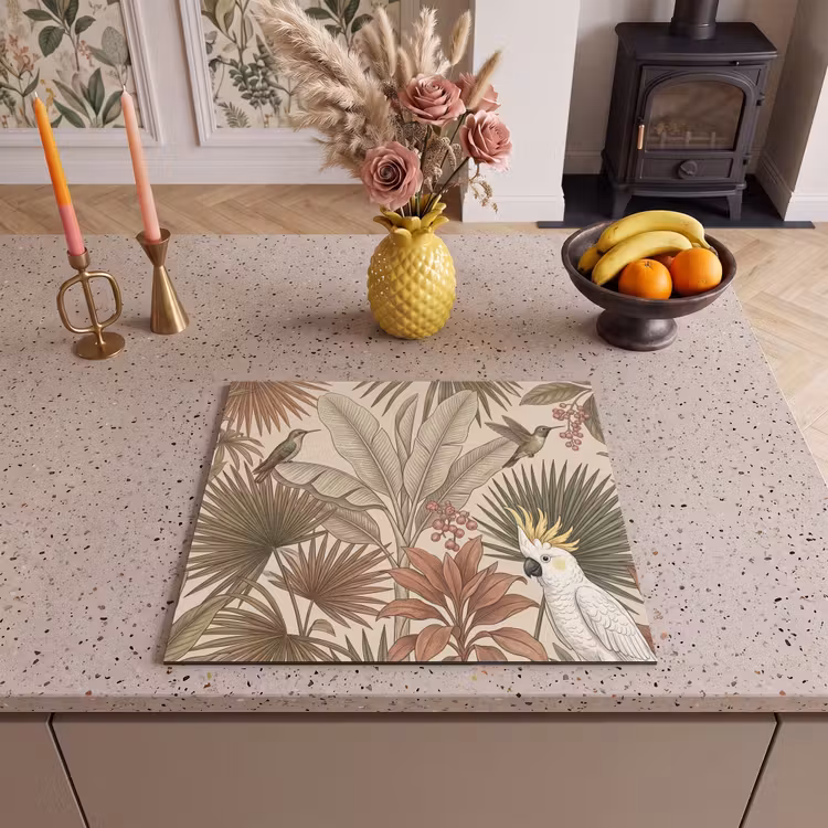 Inductie beschermer - Tropisch - Vogels - Beige — 2
