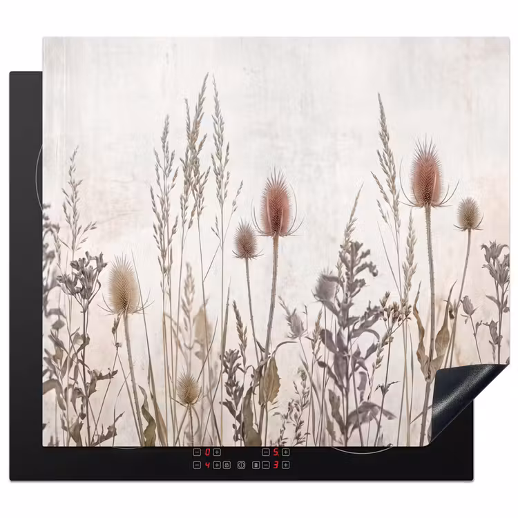 Inductie beschermer - Weidebloemen - Design - Sepia
