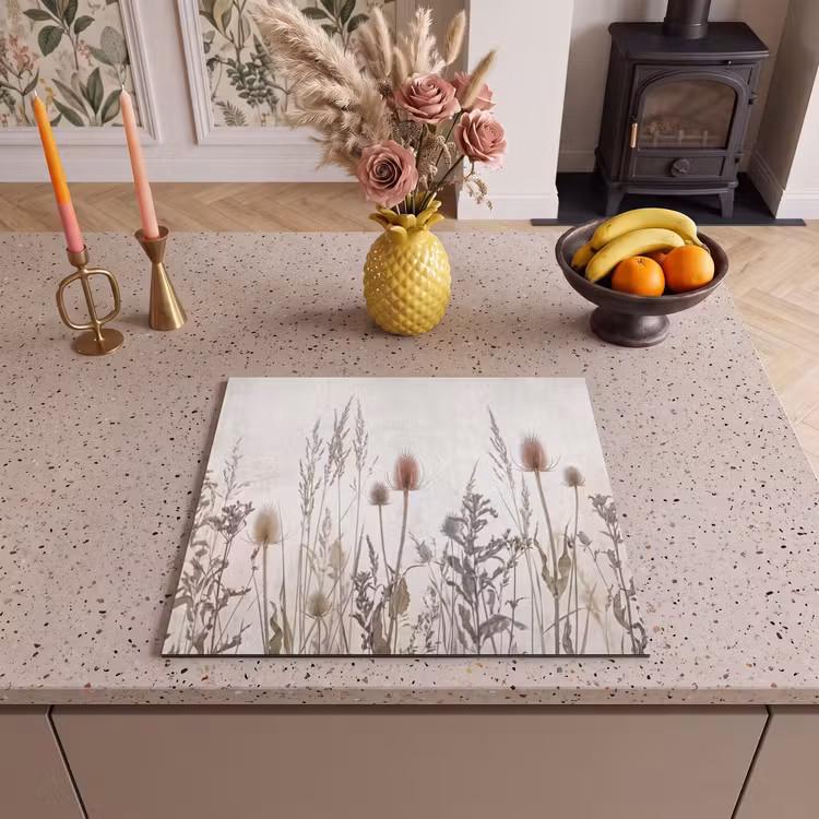 Inductie beschermer - Weidebloemen - Design - Sepia — 2