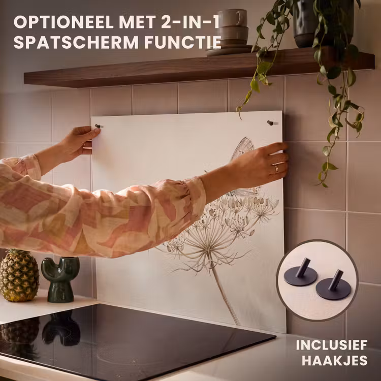 Inductie beschermer - Vlinder - Bloem -Natuur - Beige — 10