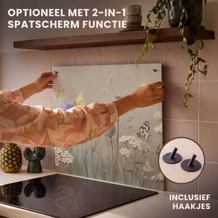 Inductie beschermer - Vlinders - Wildbloemen - Illustratie - Kleurrijk — 10