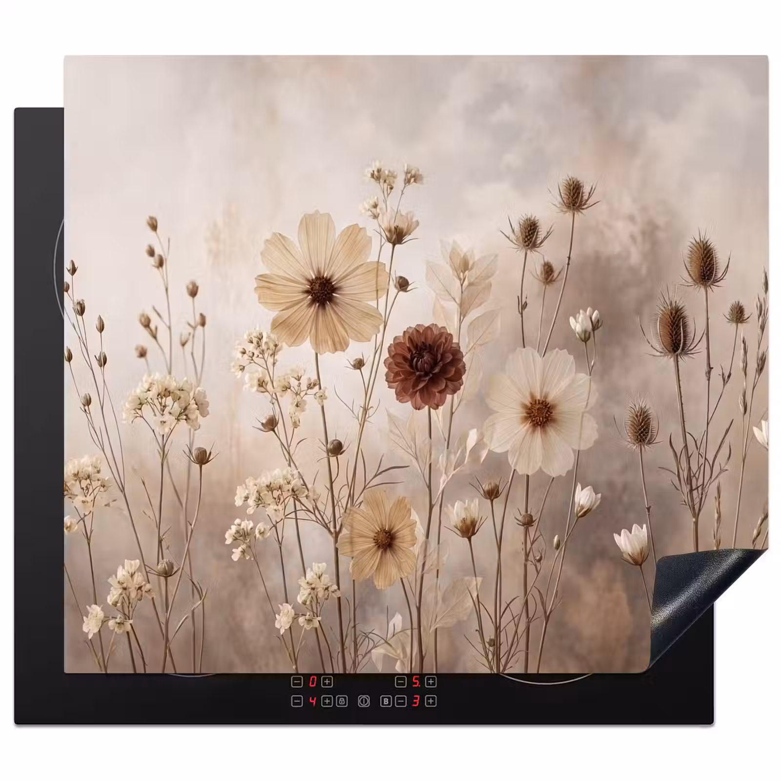 Inductie beschermer - Wilde bloemen - Botanisch - Vintage - Natuur - Rustiek — 1