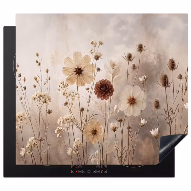Inductie beschermer - Wilde bloemen - Botanisch - Vintage - Natuur - Rustiek