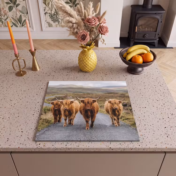Inductie beschermer - Schotse Hooglanders - Weg - Landschap - Kudde — 2