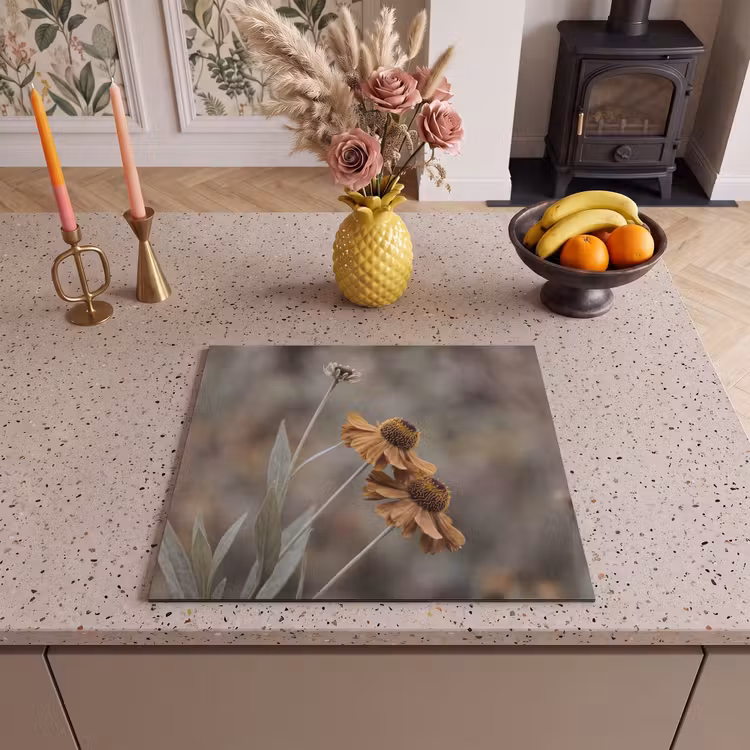 Inductie beschermer - Zonnehoed - Droogbloemen - Geel - Warm — 2