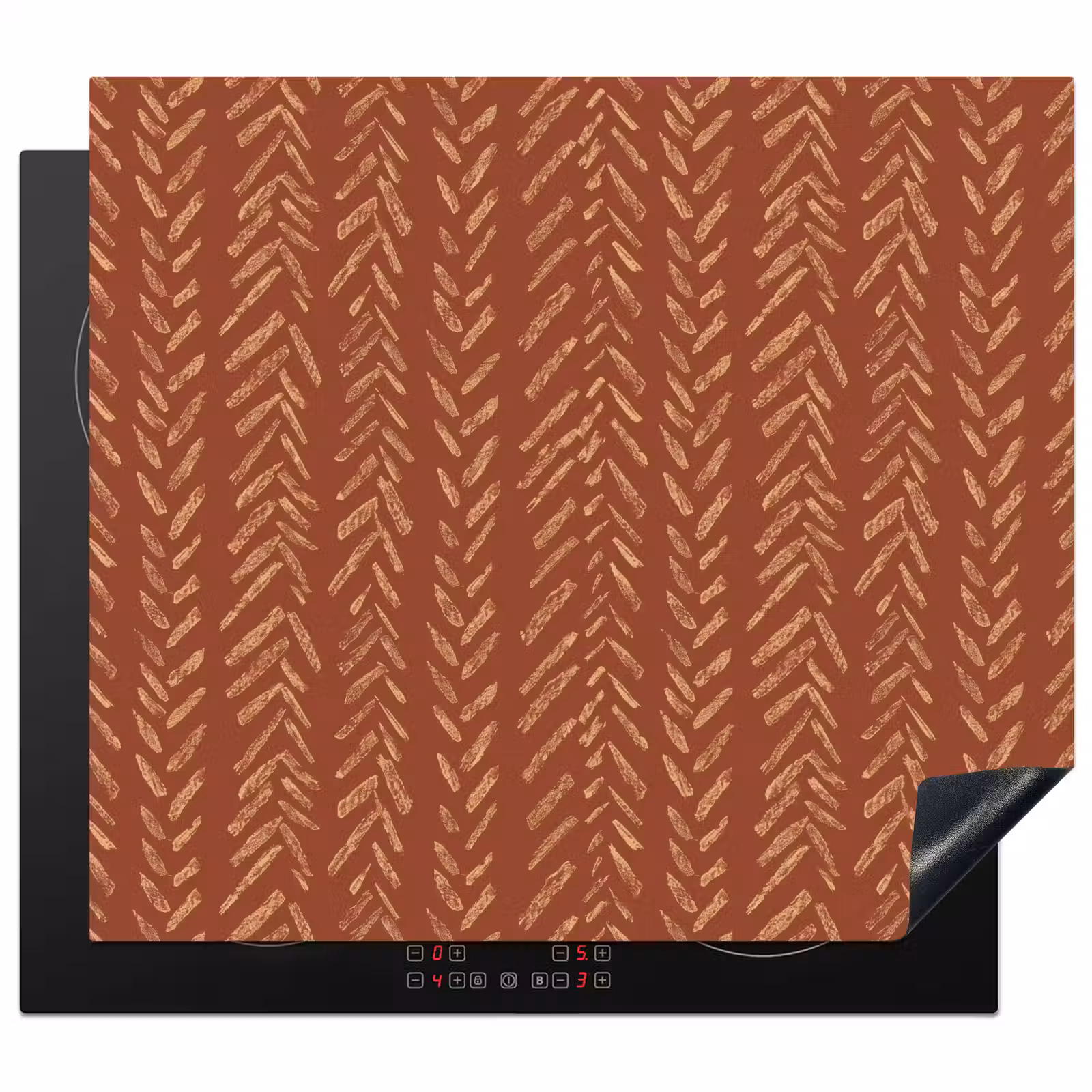 Inductie beschermer - Terracotta - Visgraat - Ambachtelijk - Patroon — 1