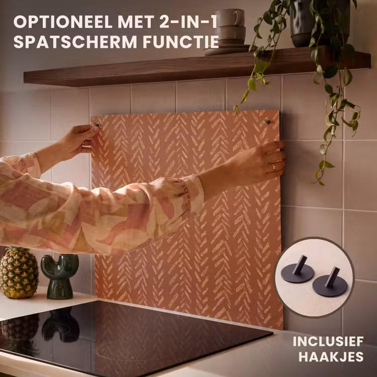 Inductie beschermer - Terracotta - Visgraat - Ambachtelijk - Patroon — 10