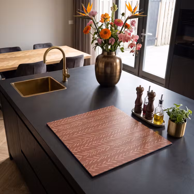 Inductie beschermer - Terracotta - Visgraat - Ambachtelijk - Patroon — 5