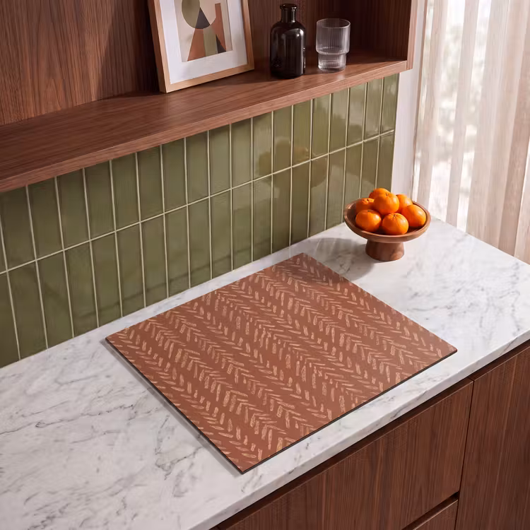 Inductie beschermer - Terracotta - Visgraat - Ambachtelijk - Patroon — 8