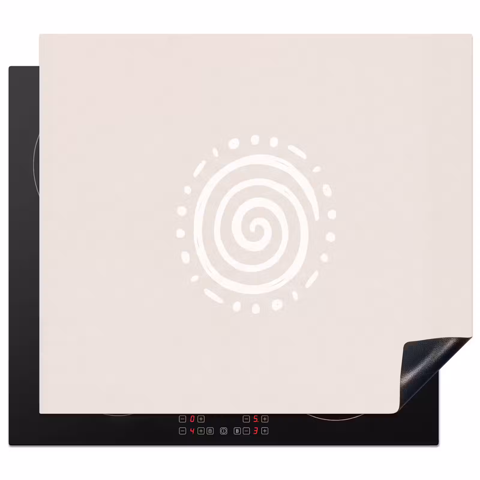 Inductie beschermer - Symbool - Spiraal - Abstract - Minimalistisch - Beige — 1