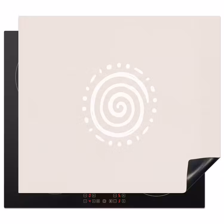 Inductie beschermer - Symbool - Spiraal - Abstract - Minimalistisch - Beige — 1