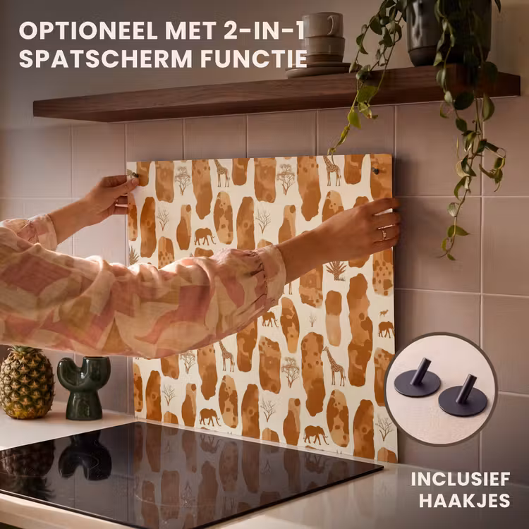 Inductie beschermer - Terracotta - Safari - Dieren - Patroon — 10