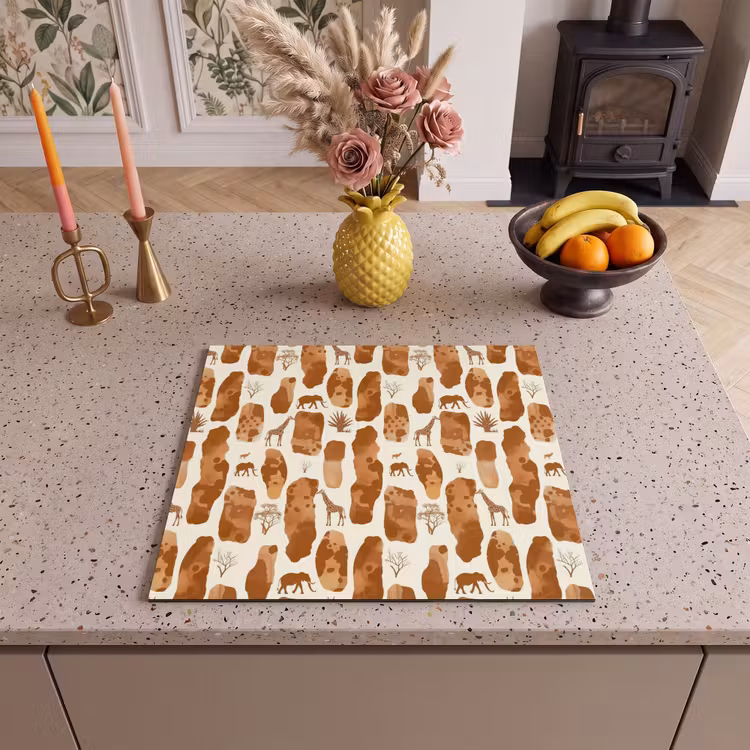 Inductie beschermer - Terracotta - Safari - Dieren - Patroon — 2